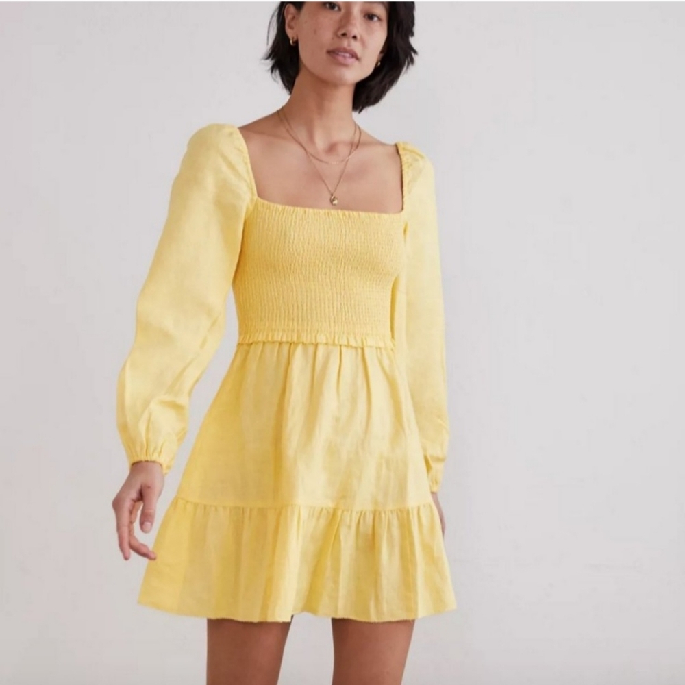 YELLOW TEMPEST LINEN DRESS | WILFRED